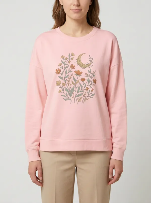 Women's Floral Moon Graphic Sweatshirt