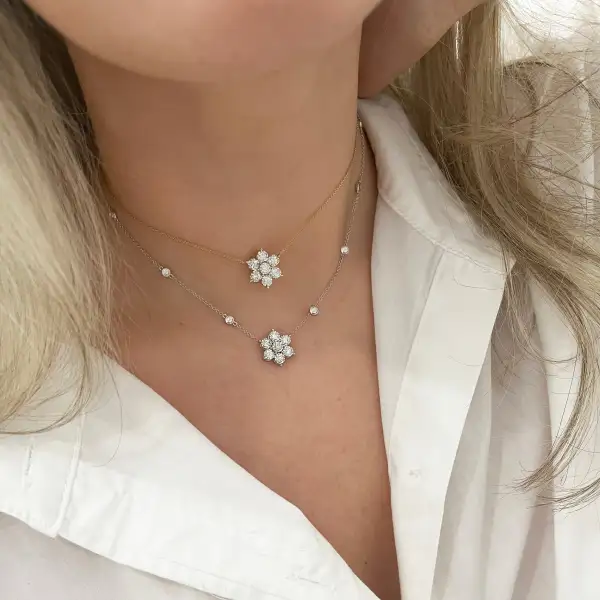 Refined Statement Floral Diamond Necklace