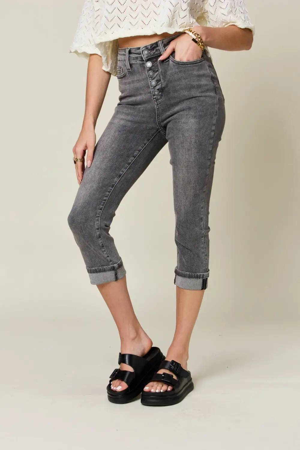 Textured High Waist Bottoms