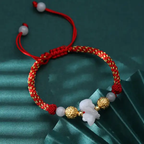 Zodiac Jade Beads Horse String Bracelet