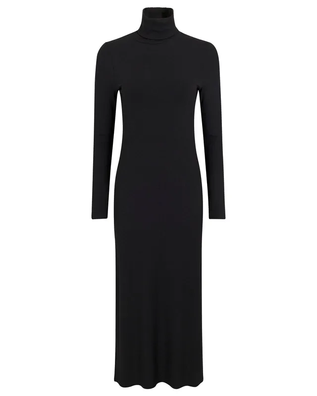 Neat Rib Turtleneck Dress