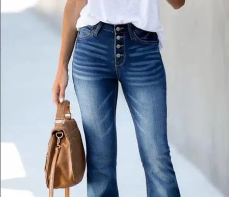 Vintage Style Bell Bottom Denim Jean