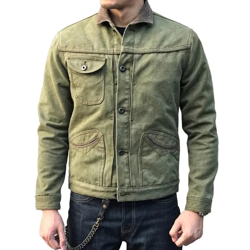 Buttoned Washed Field Jacket