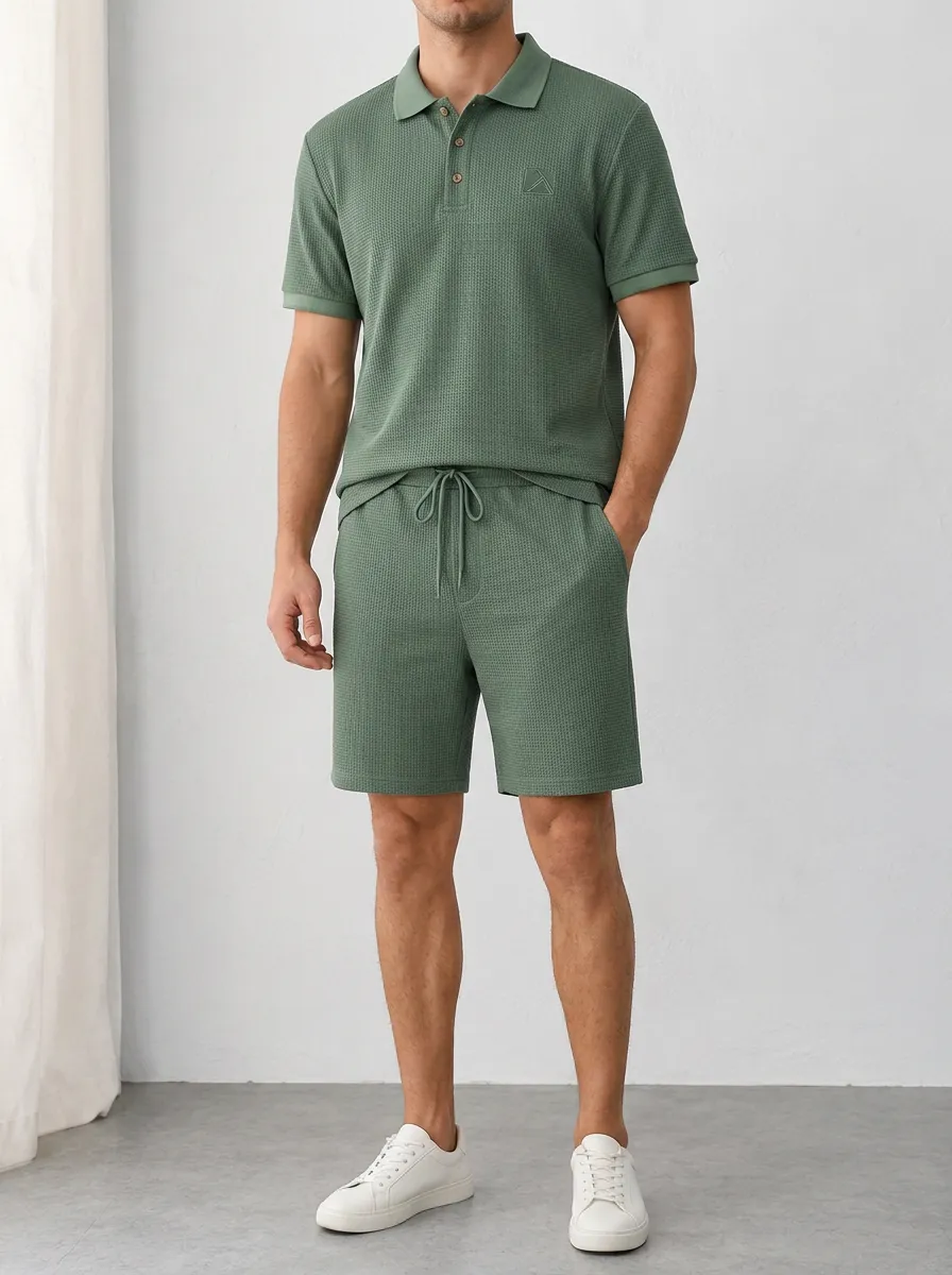 Men's Weekend Waffle Knit Polo Shirt