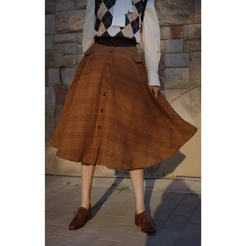 Everyday Campus Everyday Casual Plaid Skirt
