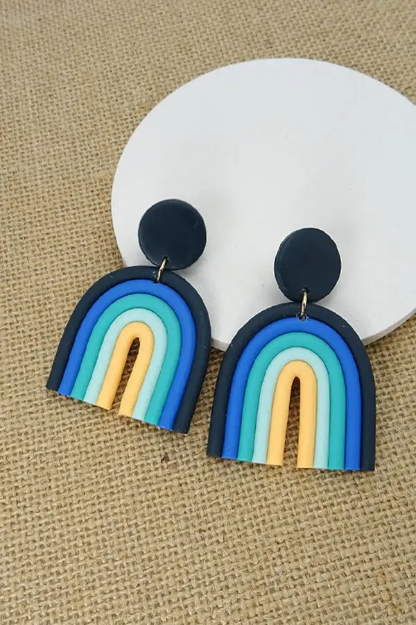 Color Block Rainbow Clay Polymer
