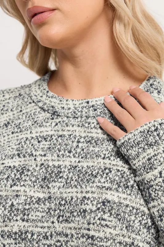 Blue Textured Stripe Sweatshirt