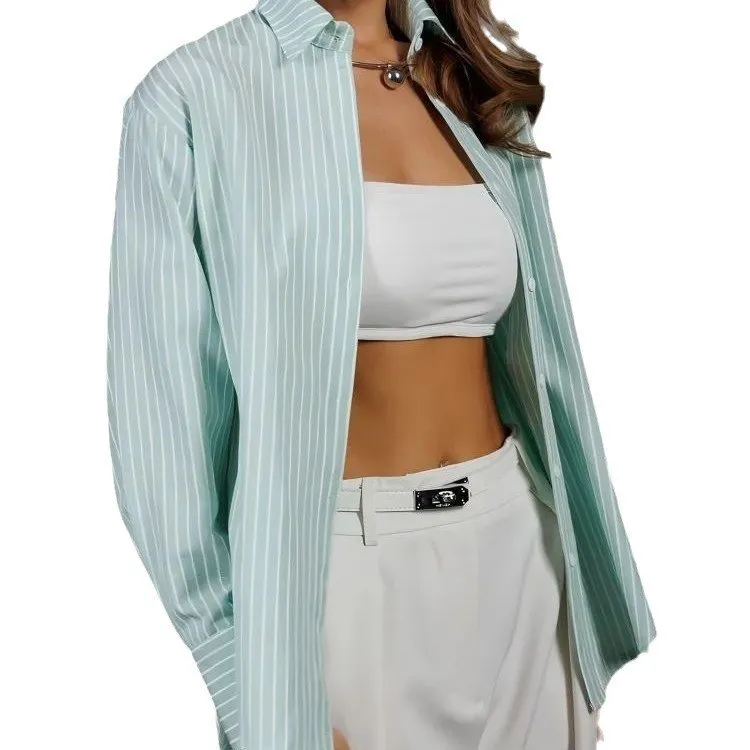 Tailored Long Sleeve Striped Casual Shirt