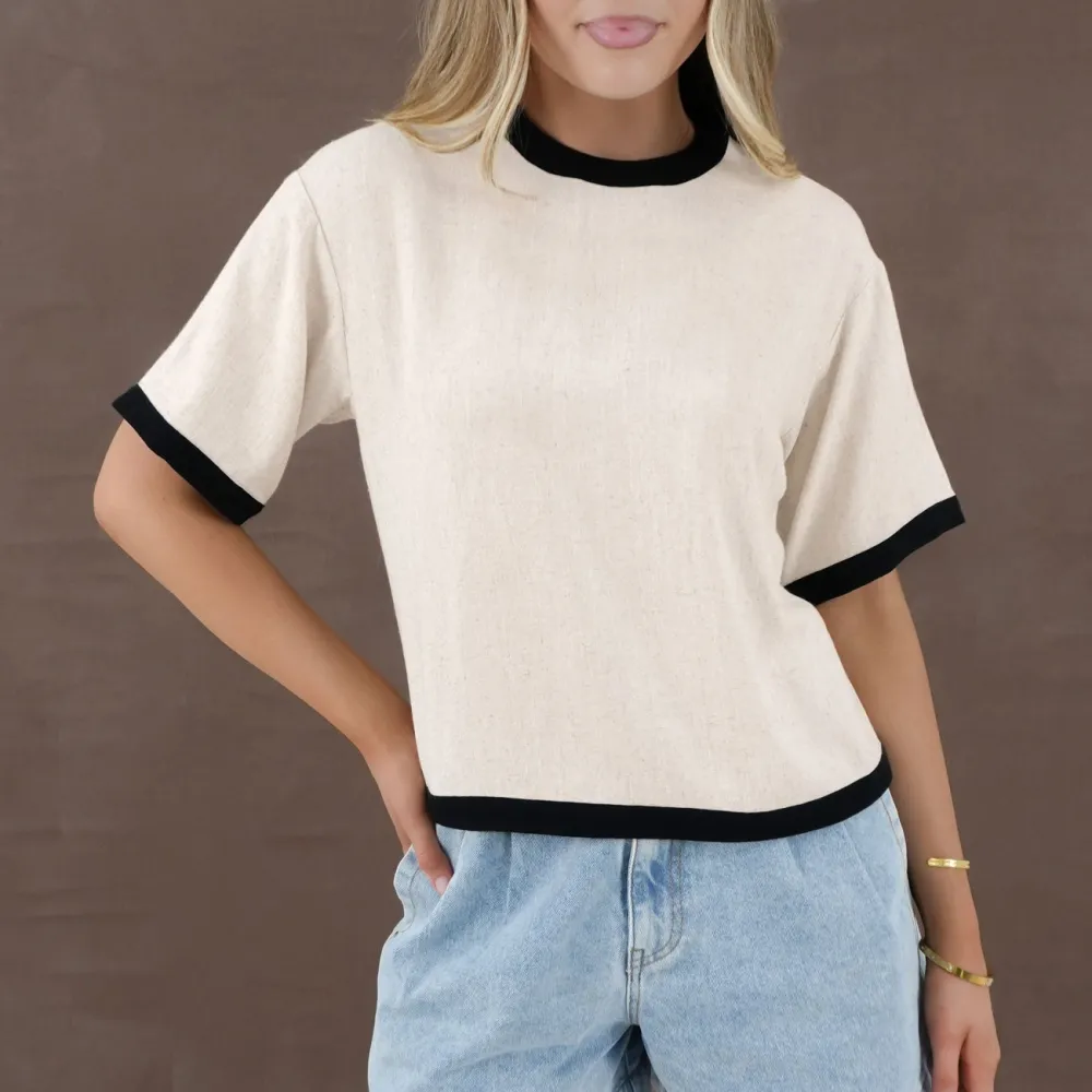 Cropped Weekend Outfit Casual Tee