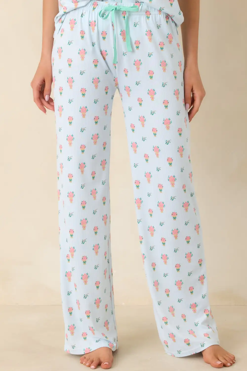 Mint Multicolor Floral Pajama Pants