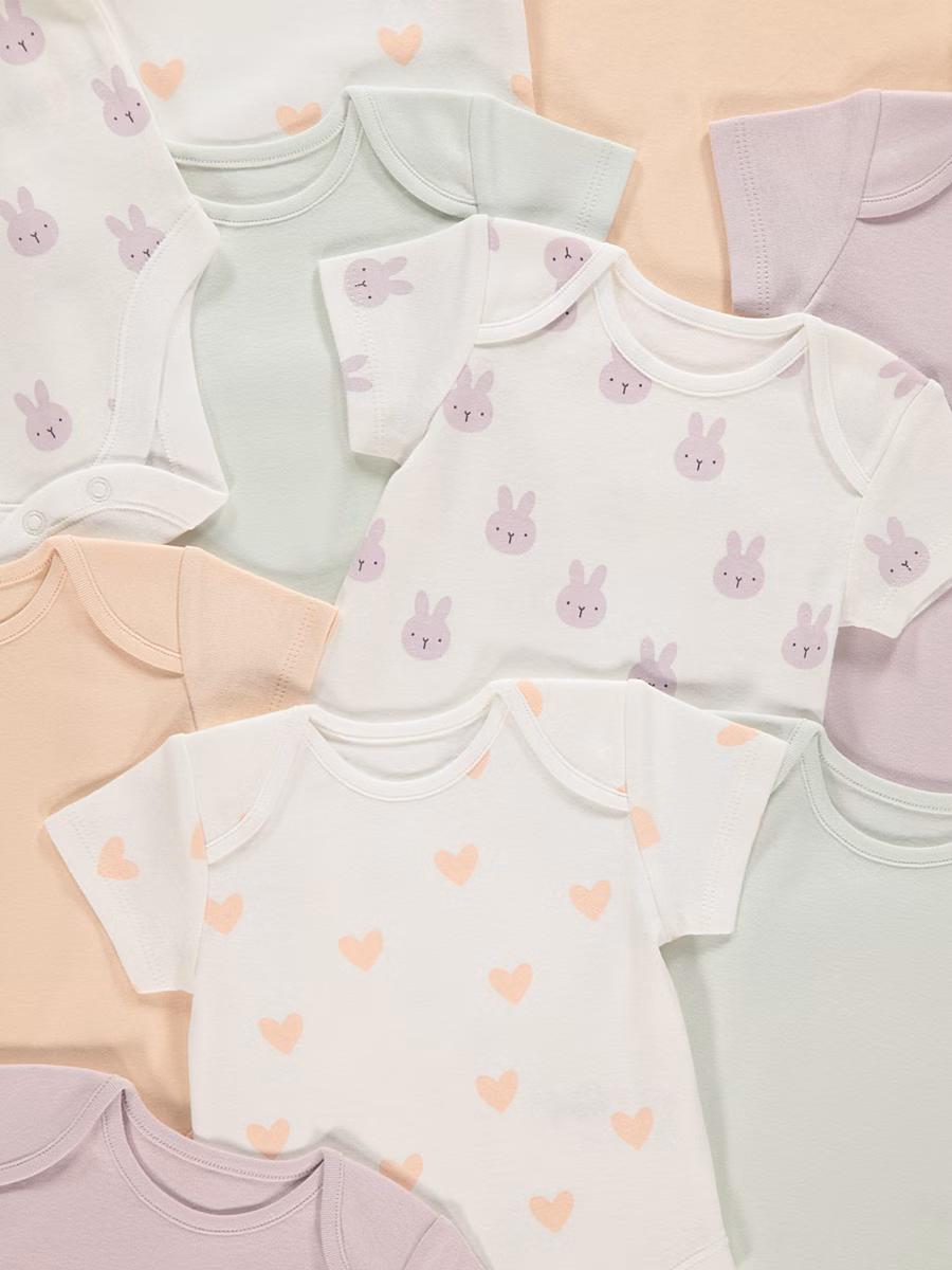 Pastel Short Sleeve Bodysuits 10 Pack detail 1