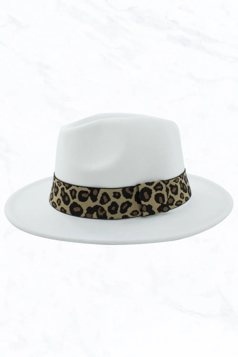 Retro Flat Big Brim Fedora Jazz Hat Wide Leopard Belt