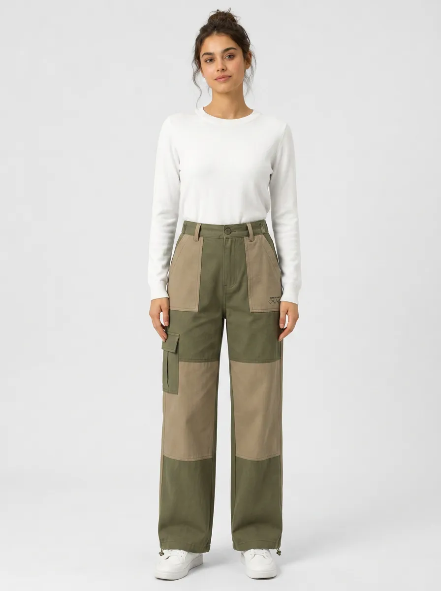 Colorblock Utility Cargo Pants