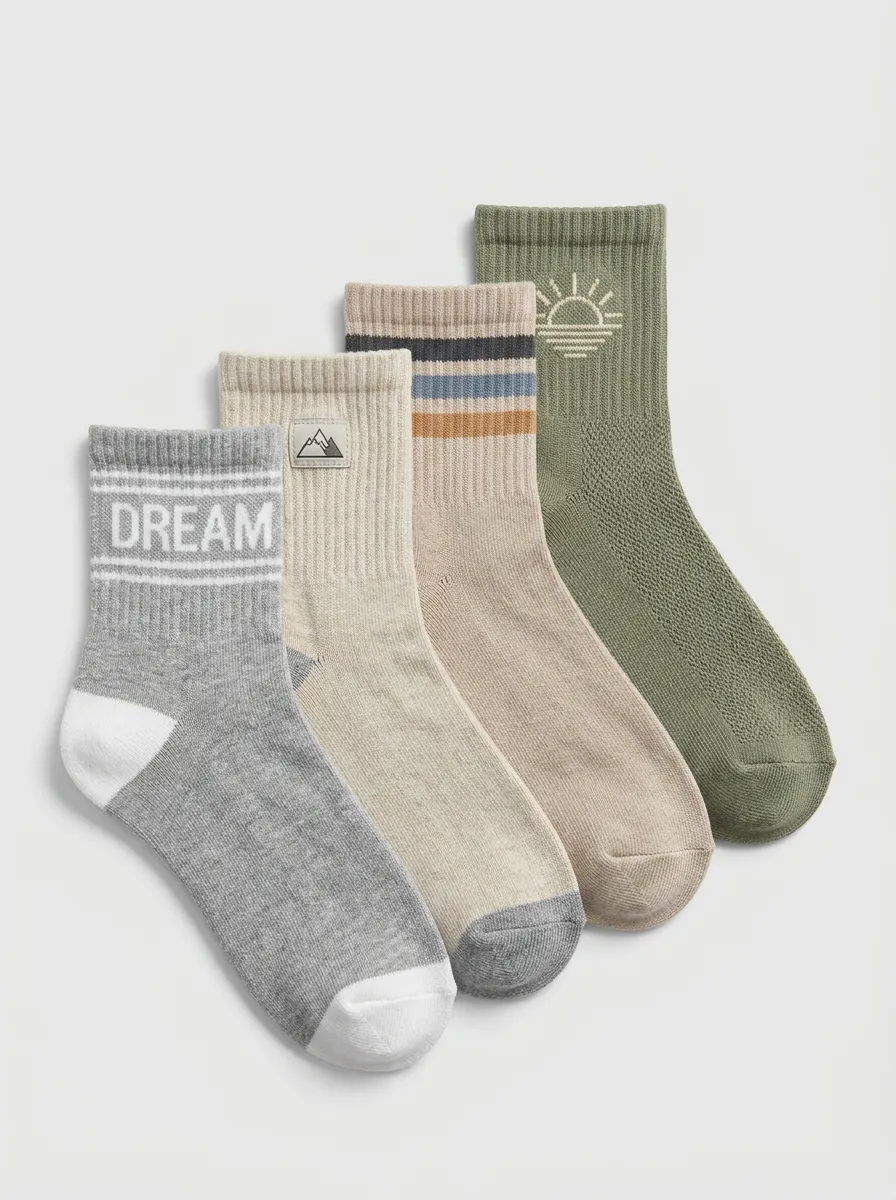 Mountain Sun Nature Men's Four-Pair Long Socks