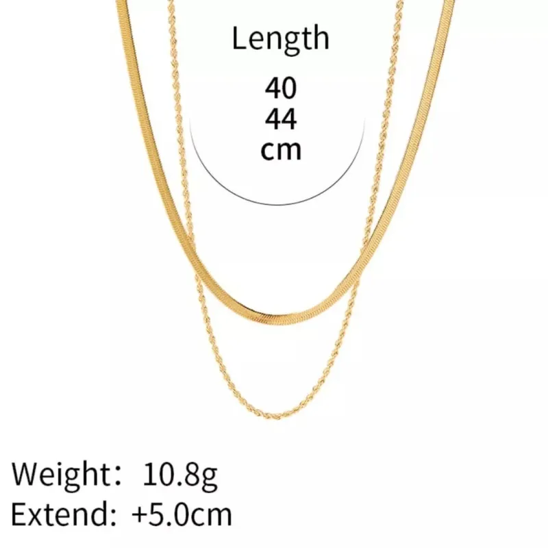 18K Gold-plated Stainless Steel Layered Necklace