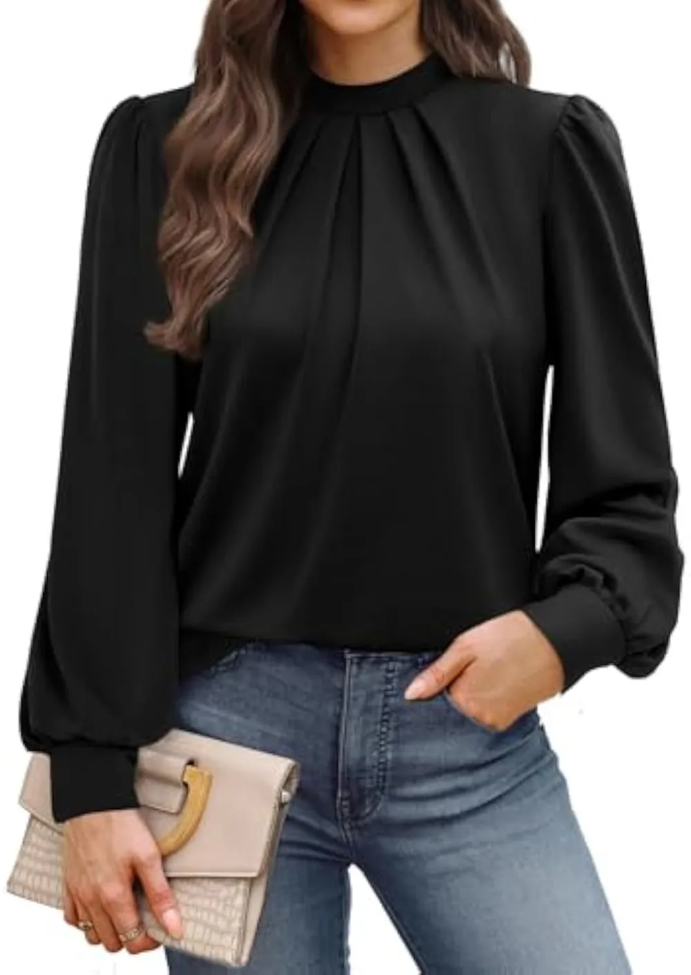 Freshly Tailored Satin Ribbed Blouse