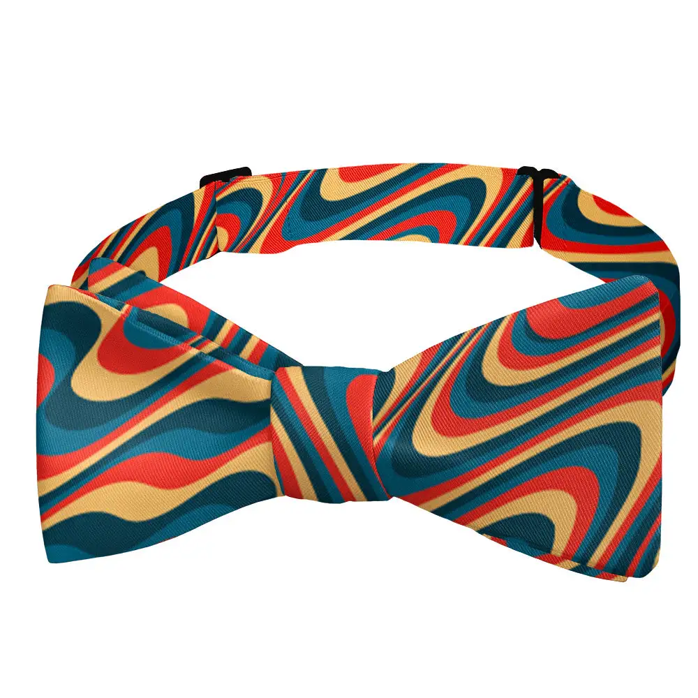Retro Ripple Pattern Bow Tie