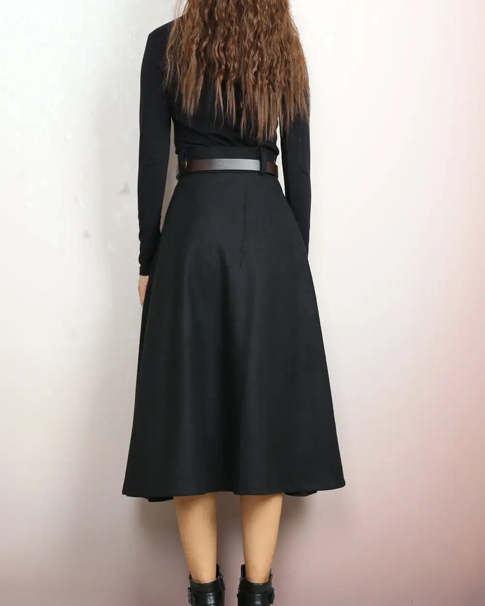 Everyday Belted Wool Maxi Skirt