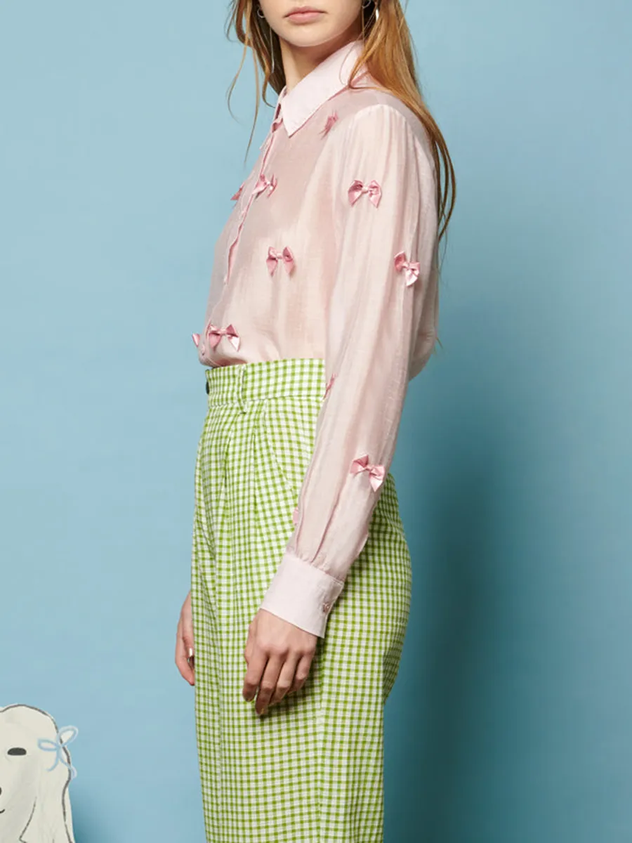 Casual Style Bow Shirt