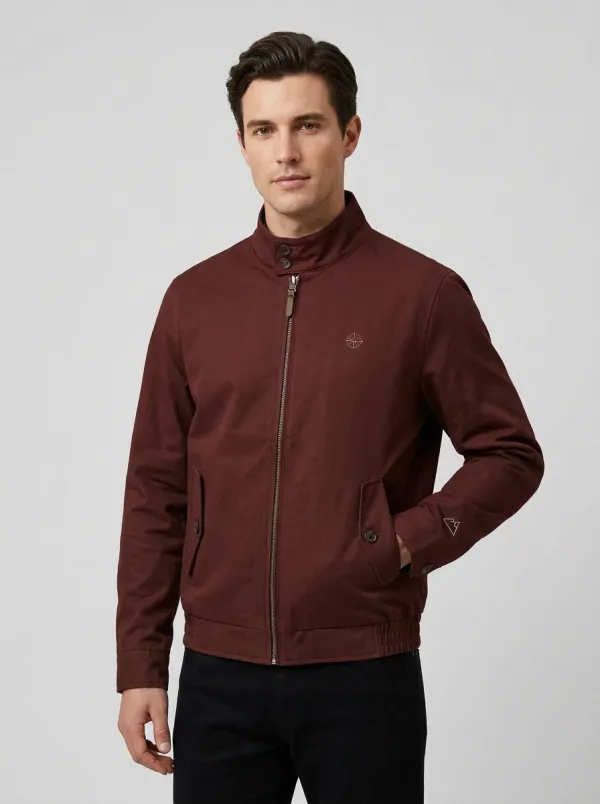 Men's Outdoor Adventure Compass Embroidered Zip-up Jacket