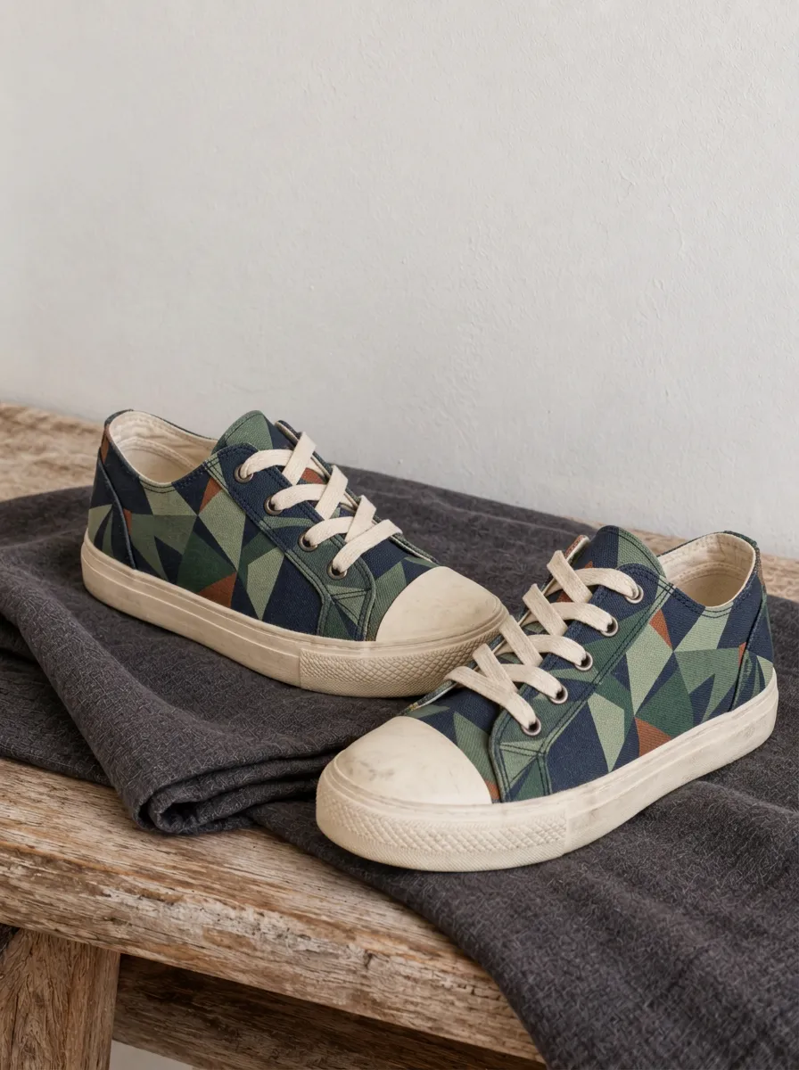 Men's Urban Geometric Pattern Patterned Retro Canvas Shoes