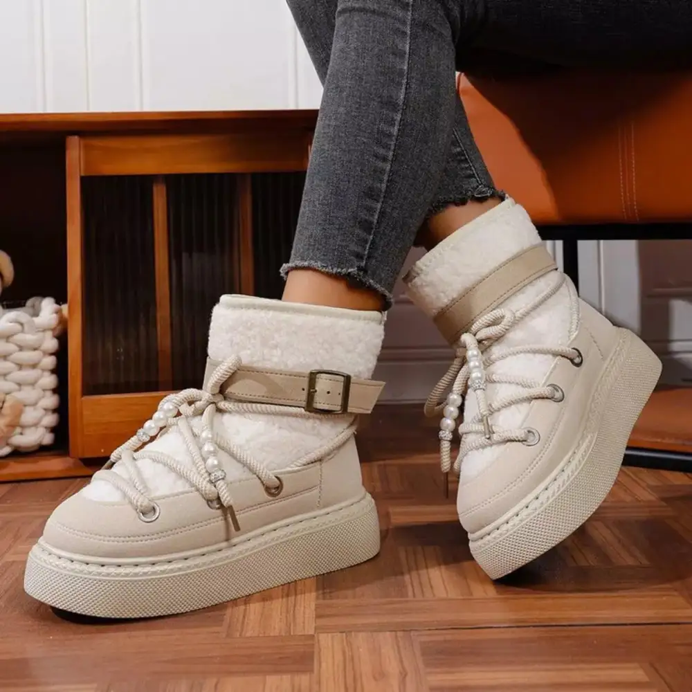Refined Lace-Up Platform Boots