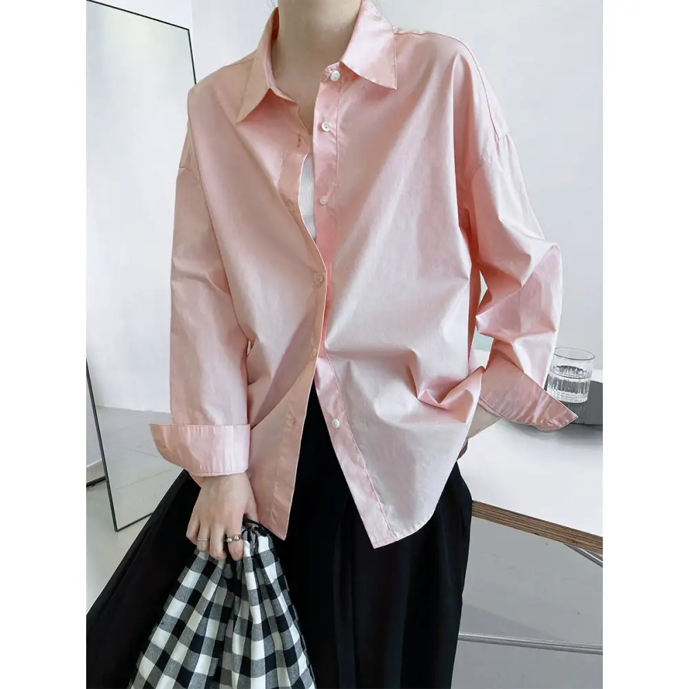 Simple Loose Fit Long Sleeve Shirt