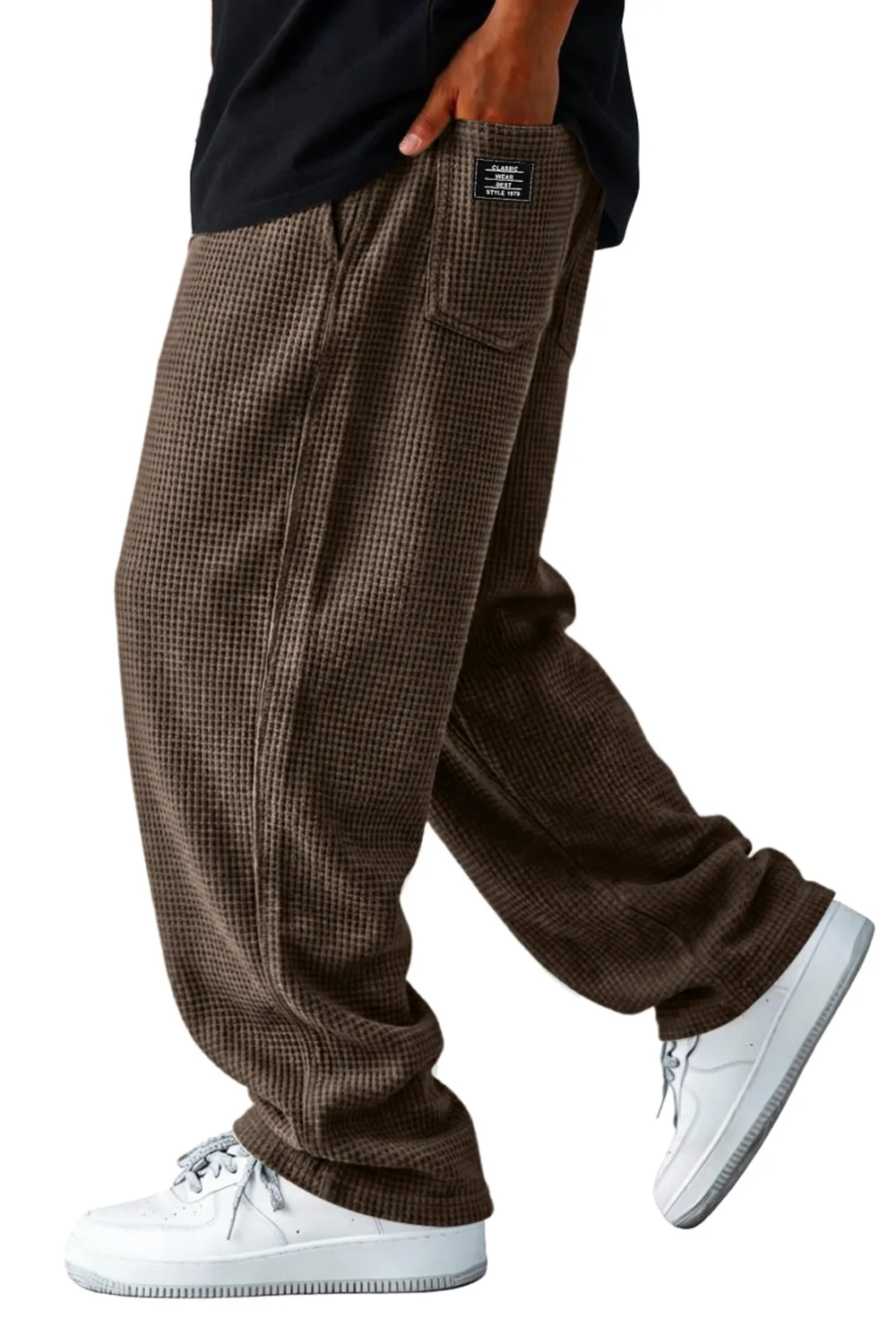 Textured Knit Seamed Detail Relaxed Trousers