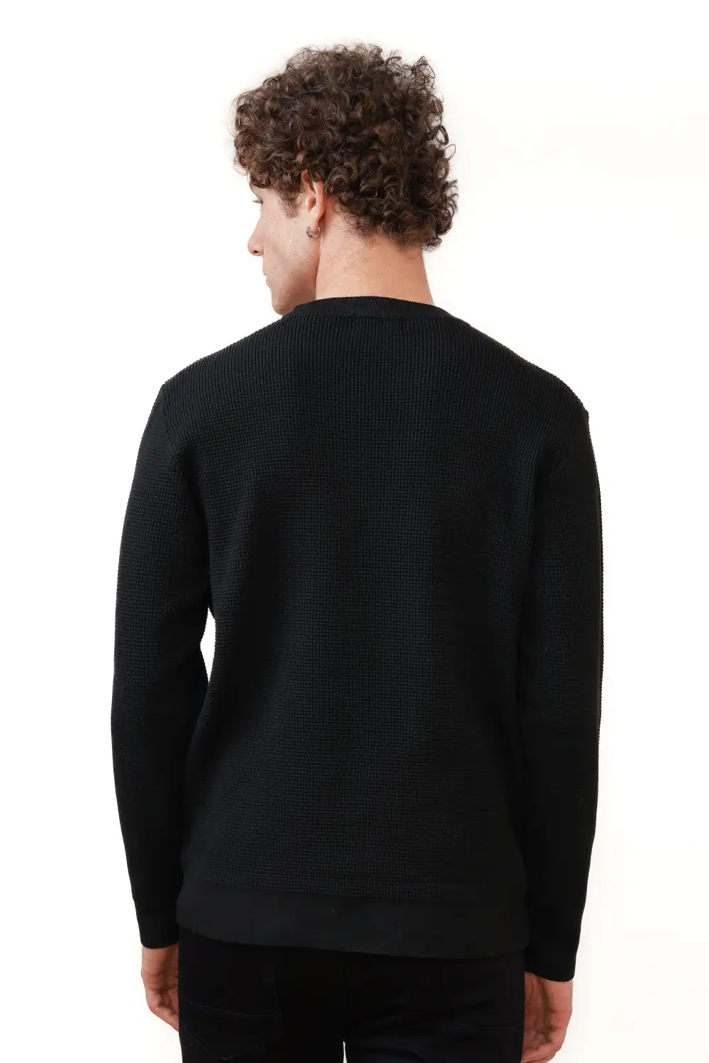 Modern Regular Fit Ribbed Crew Neck Sweater