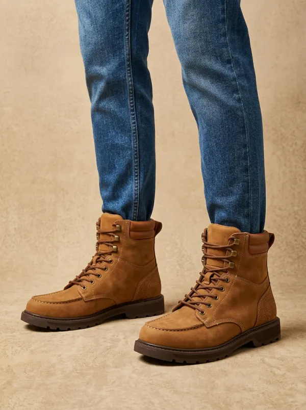 Men's Utility Hiking Topographic Map Work Boots