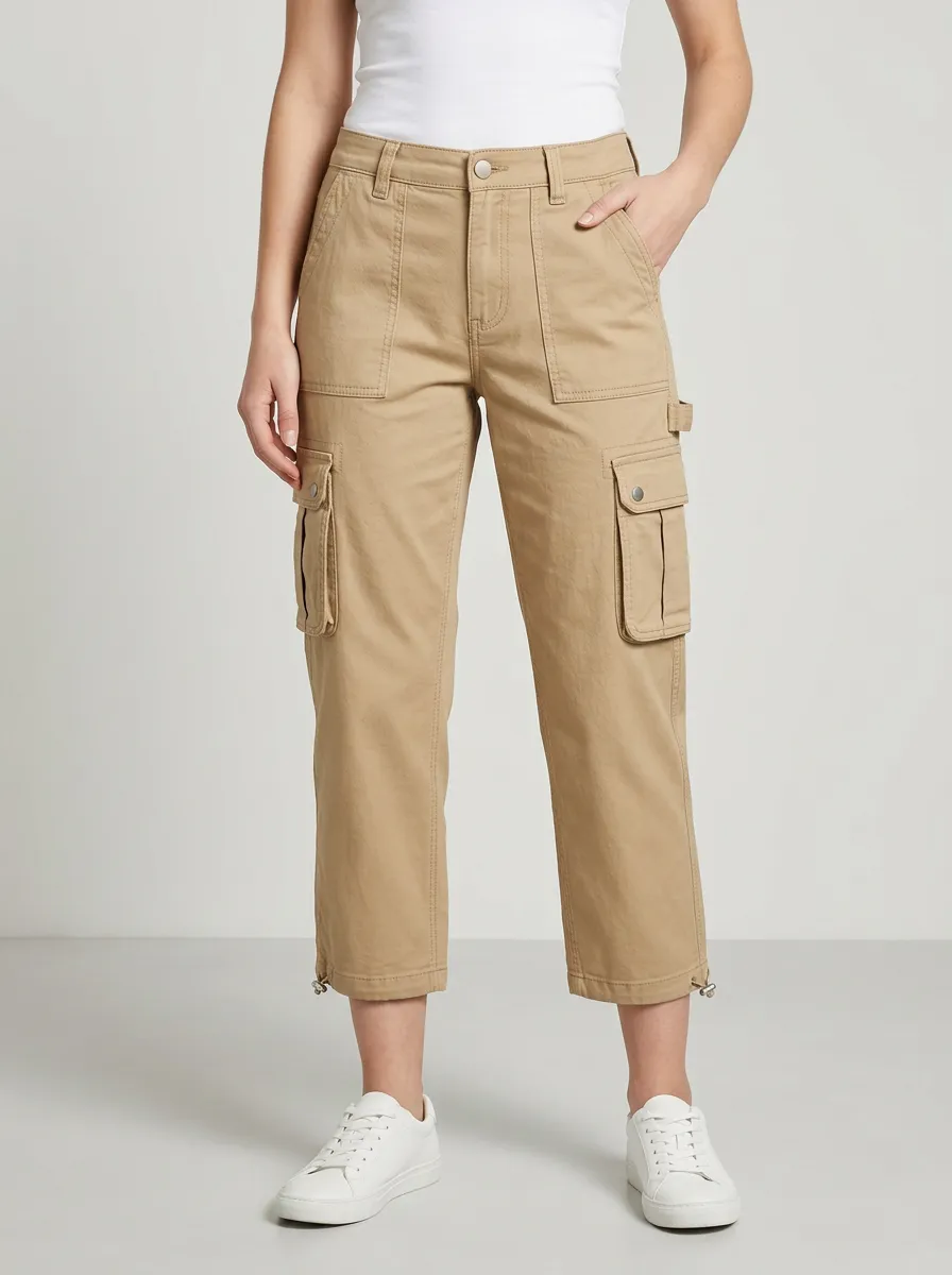 Women's Multi-Pocket Flexible Utility Capri Pants