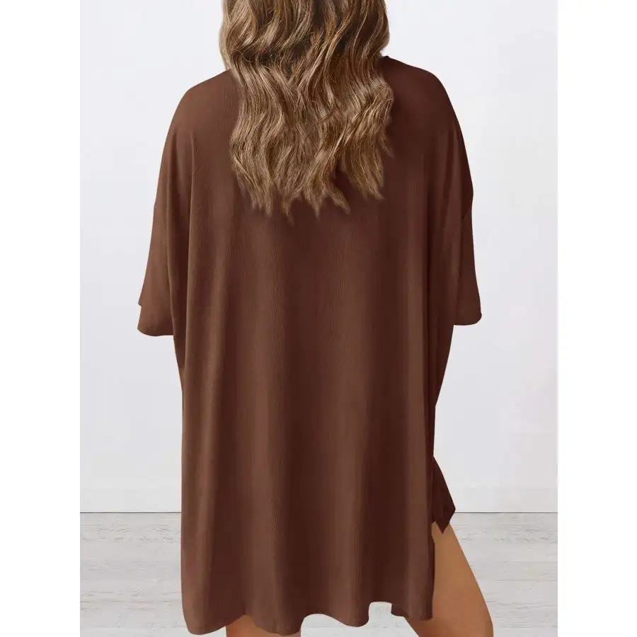 Oversized Round Neck Top and Shorts Set