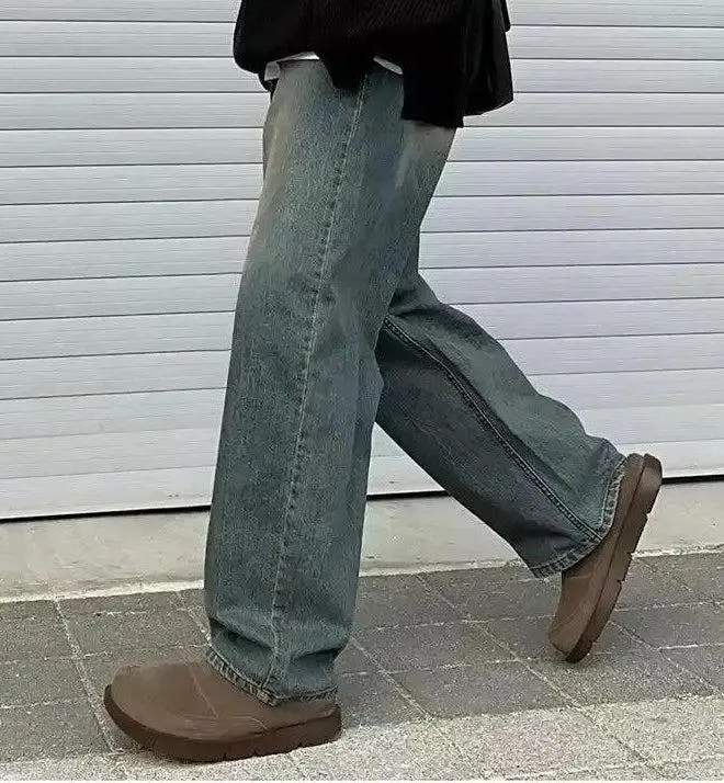 Classic Faded Straight Leg Jeans