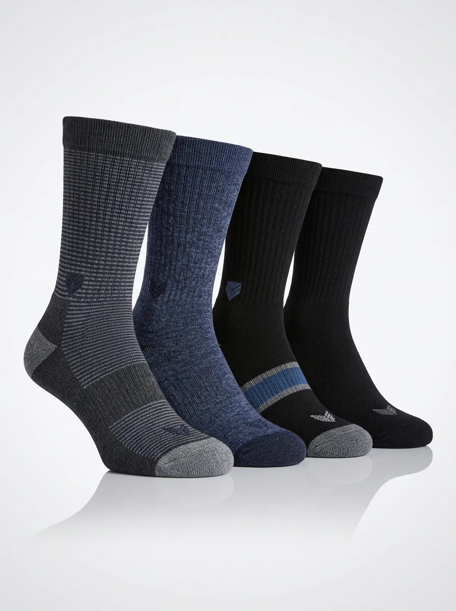 Striped Solid Men's Four-Pair Long Socks