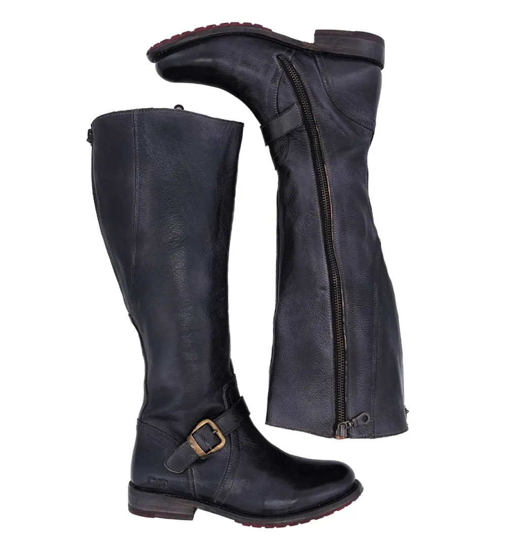 Buckled Layered Wide-Calf Tall Boots
