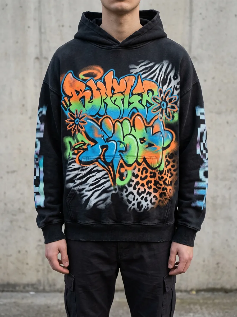 Unisex Streetwear Graffiti Animal Print Graphic Graphic Hoodie