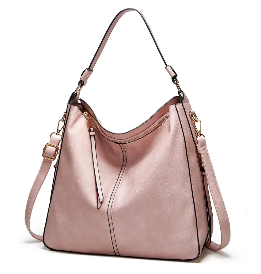  Refined Spacious Leather Hobo Tote Bag Apparel