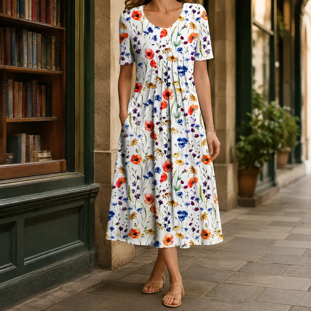Refined Women's Pleated Midi Dress
