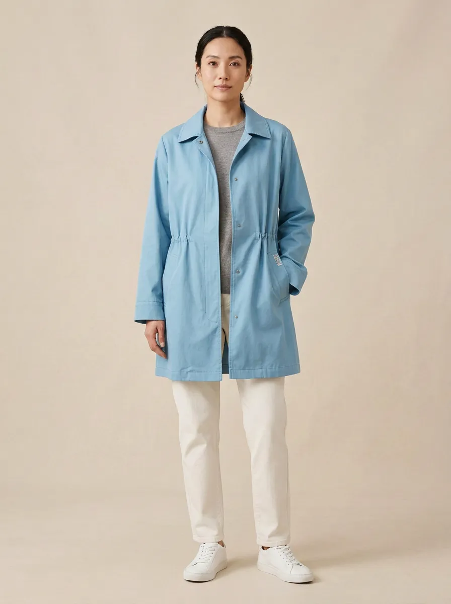 Coat Casual Drawstring Waist Utility Jacket