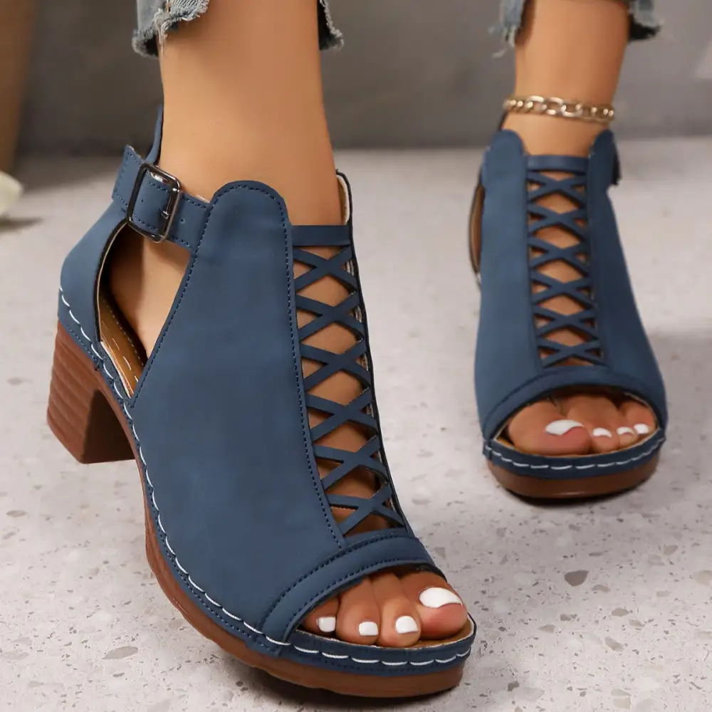 Lounge Open Toe Block Heels Sandals