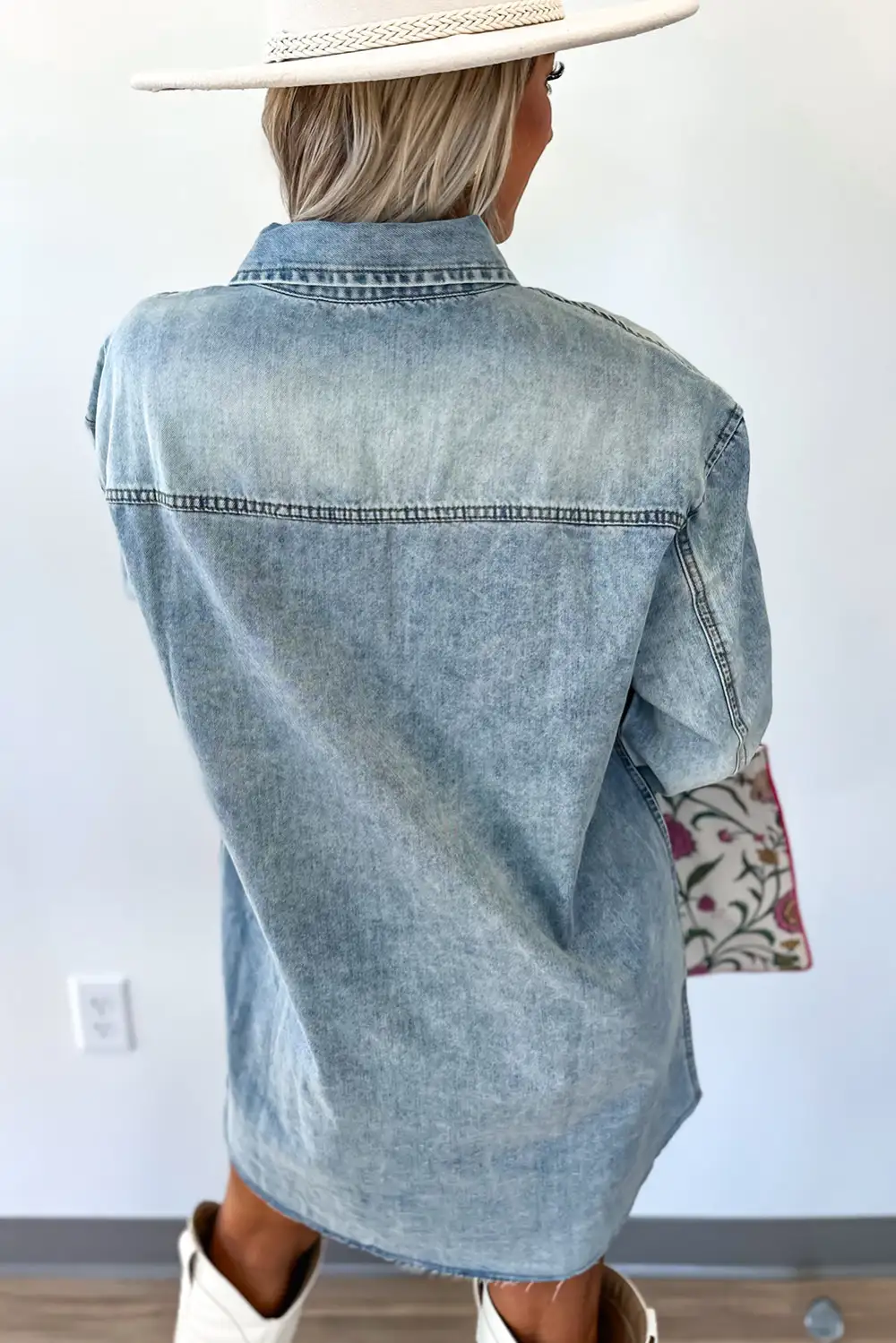 Denim Pocketed Shirt Dress