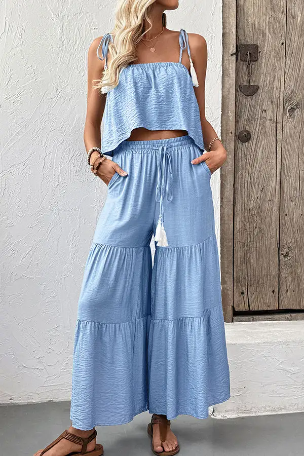 Solid Color Casual Two Piece Set