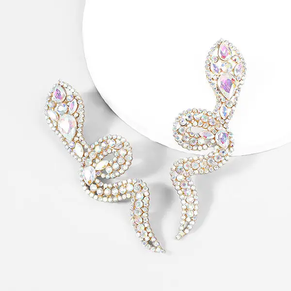Rhinestone Snake Earrings