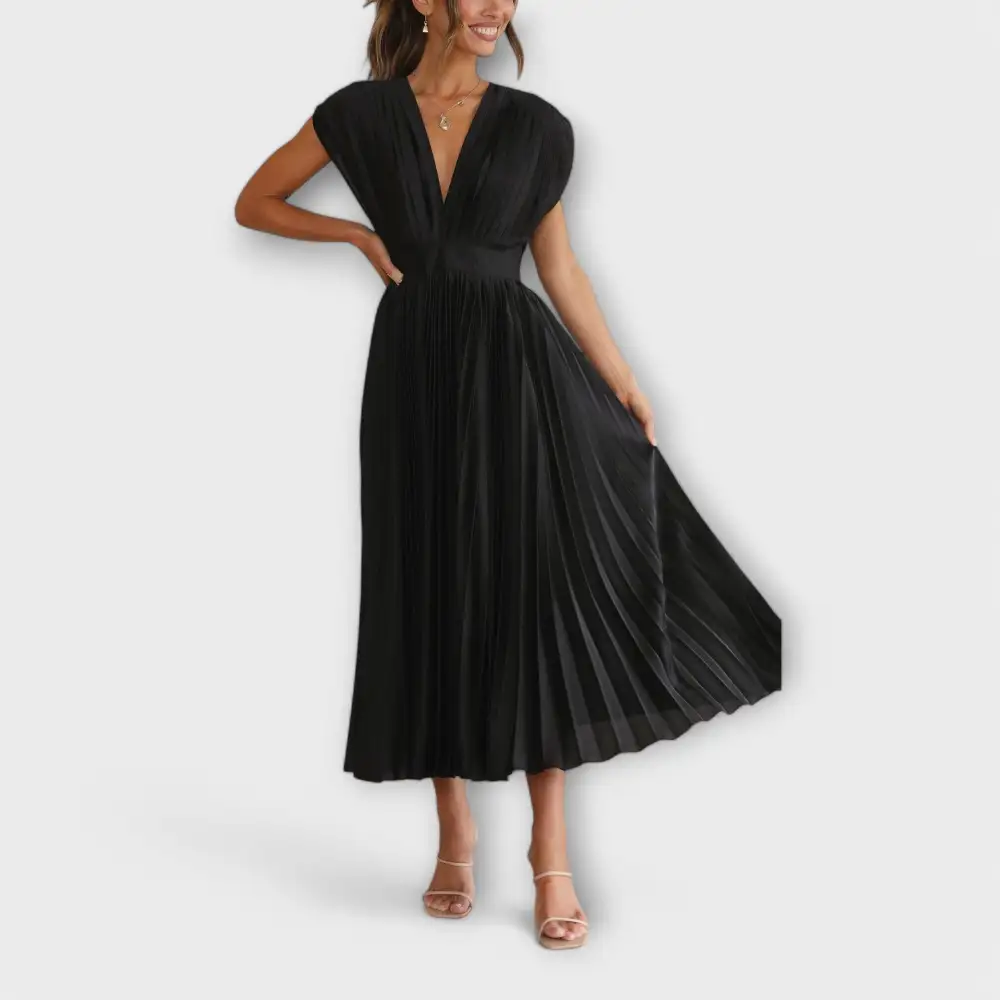 Pleated Flowing Relaxed Casual Dress