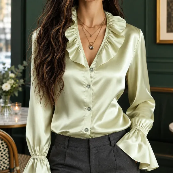 Ruffled Flowing Blouse