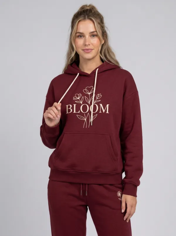 Women's Bloom Floral Line Art Hoodie & Jogger Set