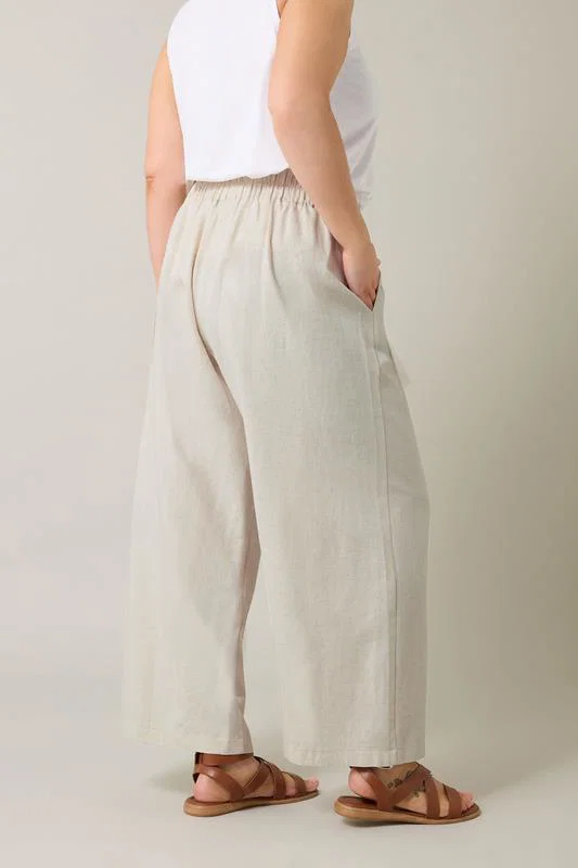 Natural Brown Tailored Linen Trousers detail 3