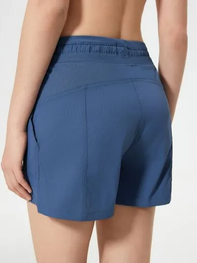 Drawstring Active Shorts With Pockets