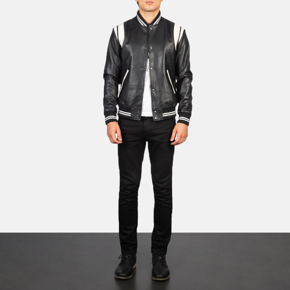 Men's Utility Leather Varsity Jacket