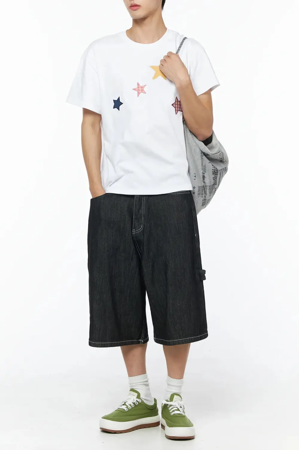 Men's Star Embroidered Basic Tee